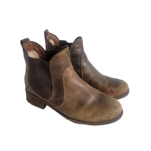 UGG Distressed Leather Chelsea Brown Ankle Booties - Size US 7